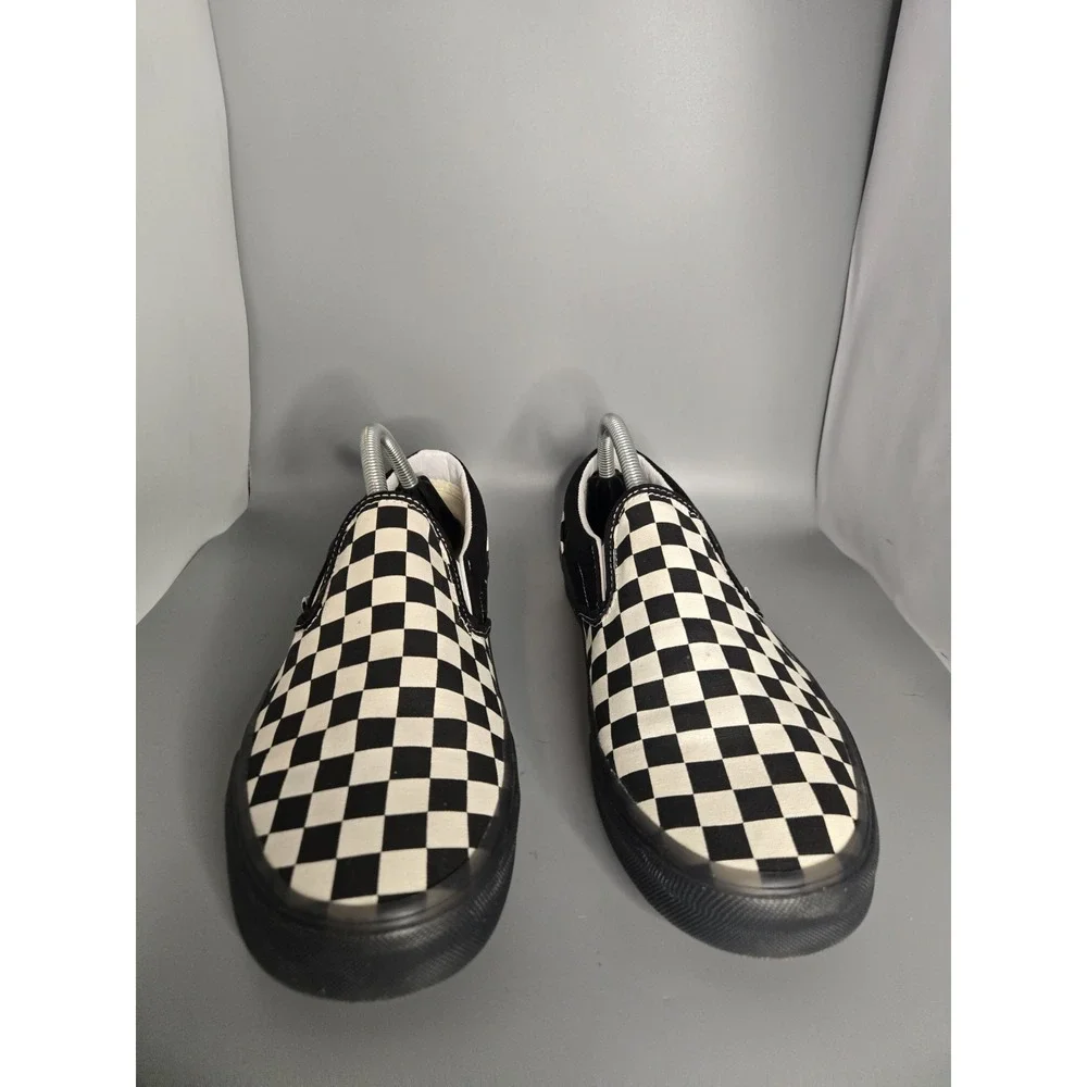 Vans Classic Slip-On Checkerboard Shoes Black White Mens Size 9 Womens 10.5...